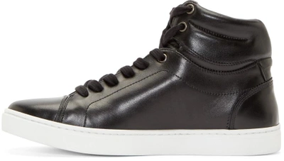 Shop Dolce & Gabbana Black Leather London High-top Sneakers