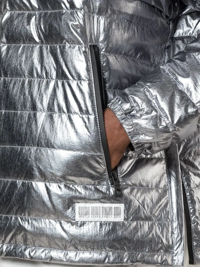 Mostly Heard Rarely Seen Quarter Zip Puffer Jacket In Silver