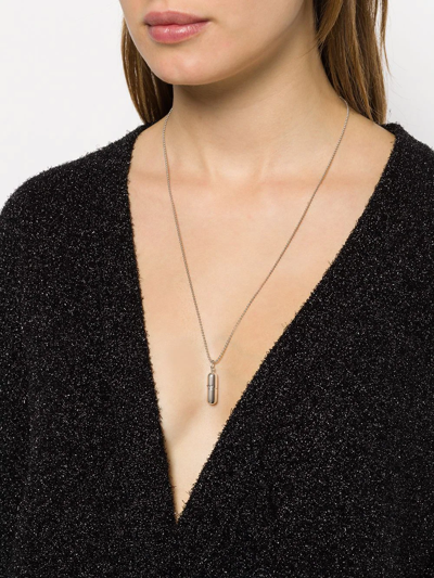 Shop True Rocks Small Pill Pendant Necklace In Metallic