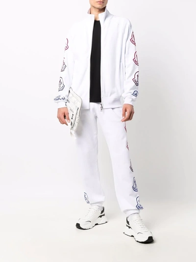 Shop Moncler Logo-print Track Jacket In Weiss