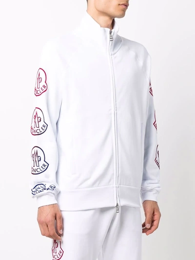 Shop Moncler Logo-print Track Jacket In Weiss