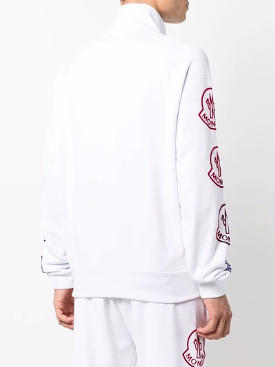Shop Moncler Logo-print Track Jacket In Weiss