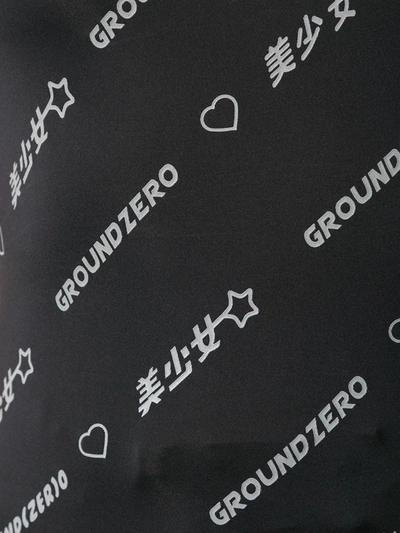 Shop Ground Zero Logo Print T-shirt In Black