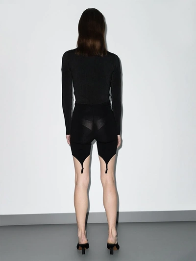 Shop Dion Lee Suspender-clip High-waist Cycling Shorts In Black