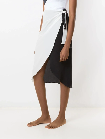 Shop Brigitte Silk Wrap Skirt In Multicolour
