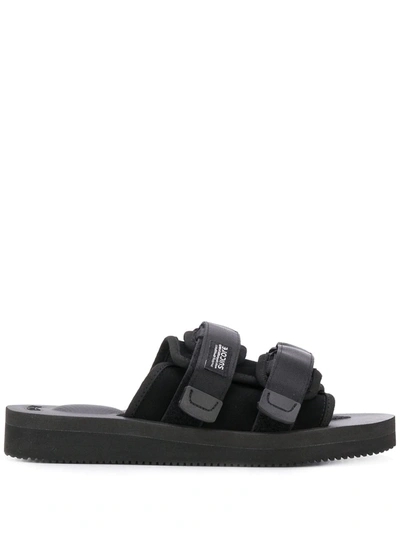 Shop Suicoke Open Toe Strap Sandals In Black
