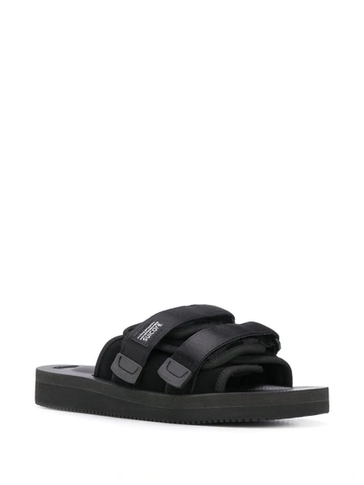 Shop Suicoke Open Toe Strap Sandals In Black