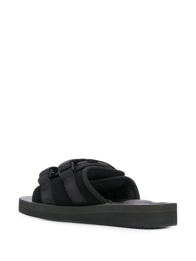 Shop Suicoke Open Toe Strap Sandals In Black