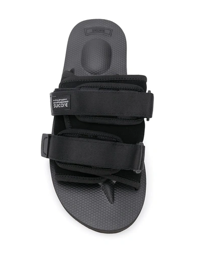 Shop Suicoke Open Toe Strap Sandals In Black