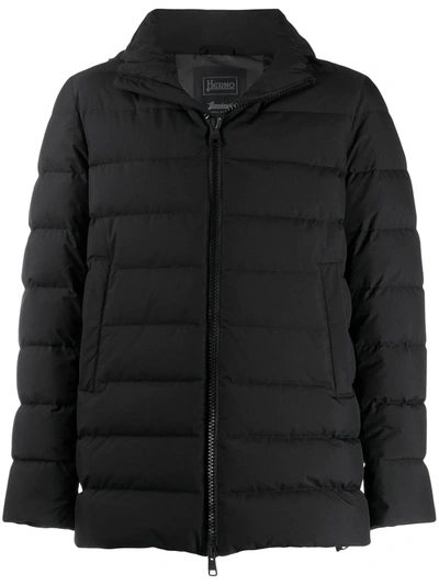 Laminar Full Zip Padded Hooded Jacket In Black