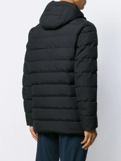 Shop Herno Hooded Down Jacket In Black