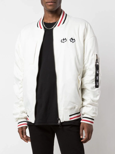 Haculla Embroidered Bomber Jacket In White