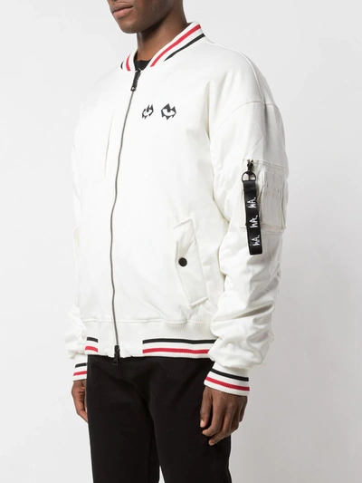Haculla Embroidered Bomber Jacket In White