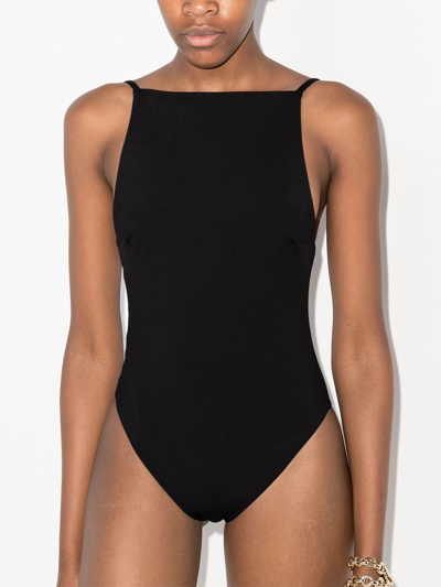 Shop St Agni X Ziah Square-neck Swimsuit In Black