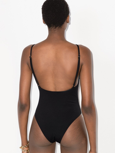 Shop St Agni X Ziah Square-neck Swimsuit In Black