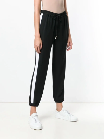 Shop Michael Michael Kors Tapered Track Trousers In Black