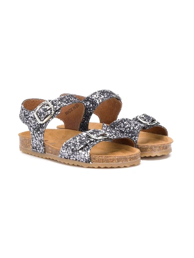 Shop Pèpè Glittered Sandals In Grey