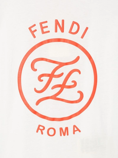 Shop Fendi Logo Printed T-shirt In White