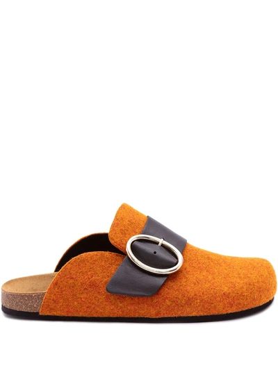 Shop Jw Anderson Felt Loafer Mules In Orange