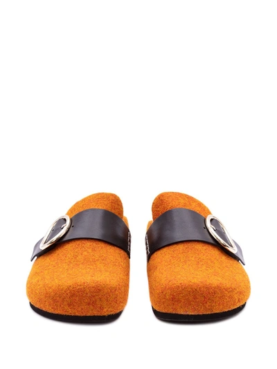 Shop Jw Anderson Felt Loafer Mules In Orange