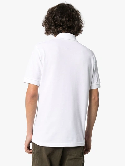 Fred Perry Logo Embroidered Polo Shirt In White