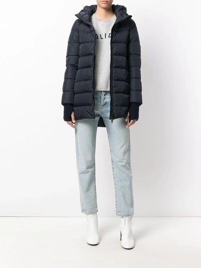 Shop Herno Hooded Puffer Jacket In Blue