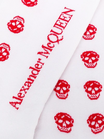 Shop Alexander Mcqueen Skull Motif Socks In White