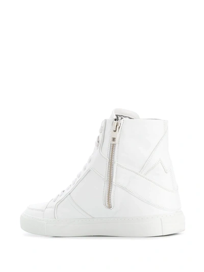 Shop Zadig & Voltaire High Flash Lace-up Sneakers In White