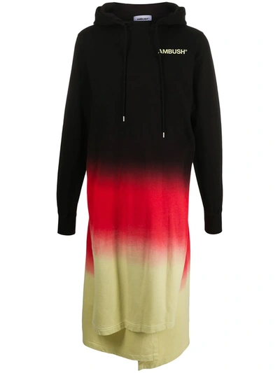 Shop Ambush Gradient Long Hoodie In Black