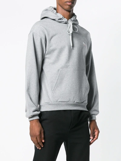 Shop Balenciaga Logo Hoodie In Grey