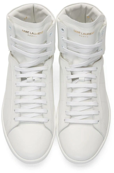 Shop Saint Laurent White Sl/01h High-top Sneakers