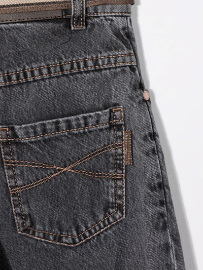 Shop Brunello Cucinelli Gradient-effect Straight-leg Denim Jeans In Grey
