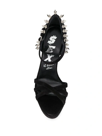 Philipp Plein Stud-embellished Platform Sandals In Black