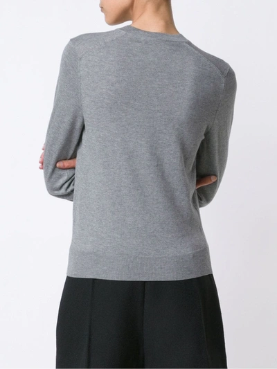 Comme Des Garçons Play Mini Heart V-neck Jumper In Grey