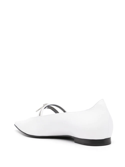 Shop Off-white Paperclip-detail Ballerina Shoes In Weiss