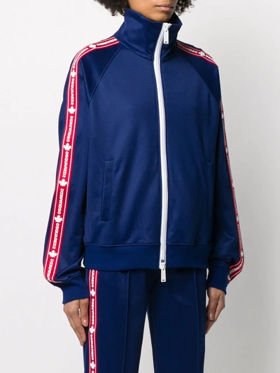 Shop Dsquared2 Logo-stripe Track Jacket In Blue