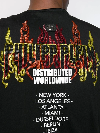 Shop Philipp Plein Ss Flame T-shirt In Black