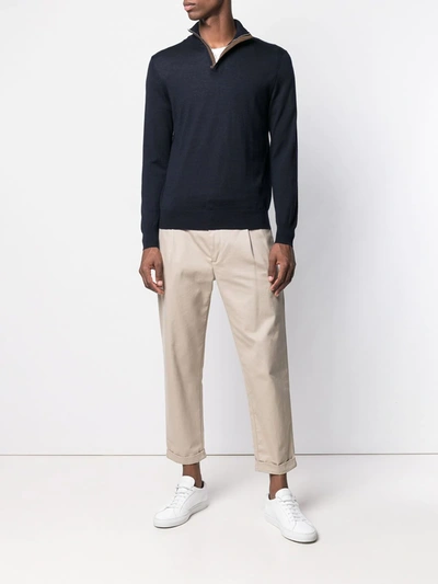 N•peal The Regent Half-zip Jumper In Blue