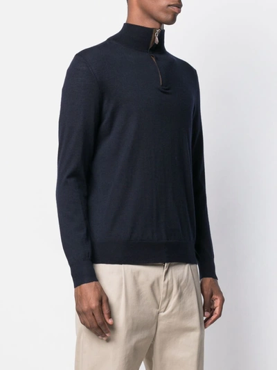 N•peal The Regent Half-zip Jumper In Blue