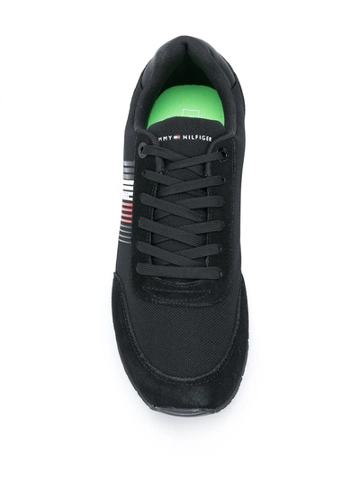 Shop Tommy Hilfiger Suede Low-top Sneakers In Black