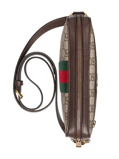 Shop Gucci Small Ophidia Messenger Bag In Brown