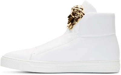 Shop Versace White Medusa High-top Sneakers