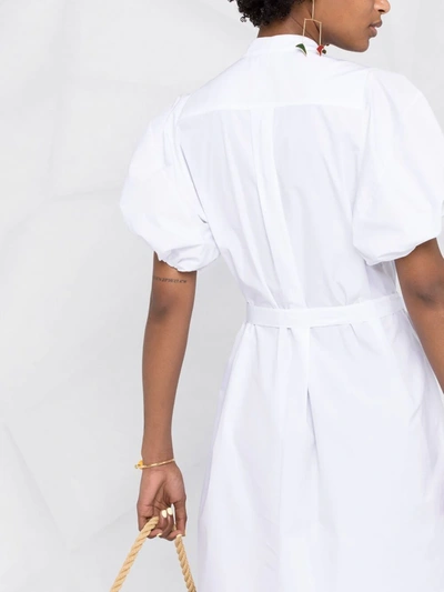 Shop Stella Mccartney Tied Waist Poplin Shirt Dress In White