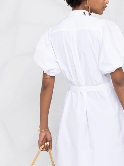 Stella Mccartney Anastasia Belted Organic Cotton-poplin Mini Shirt Dress In White