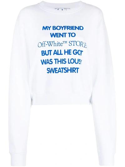 Shop Off-white Slogan-print Sweatshirt In White