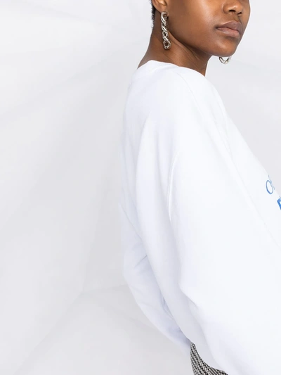 Shop Off-white Slogan-print Sweatshirt In White