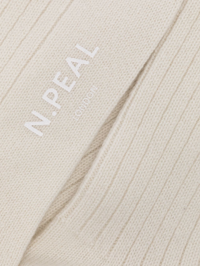 N•peal Ribbed Organic-cashmere Socks In White