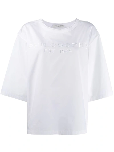 Shop Philosophy Di Lorenzo Serafini Oversized Logo T-shirt In White