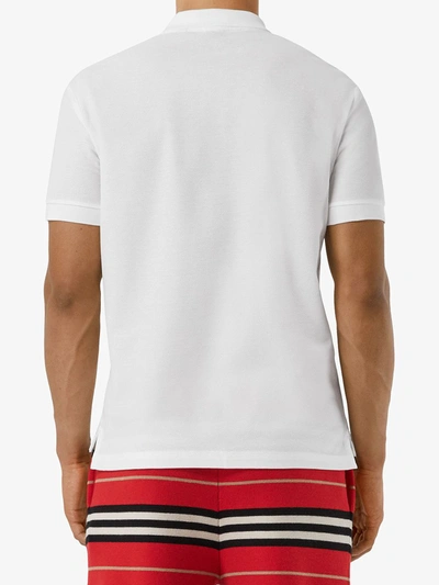 Shop Burberry Monogram Motif Polo Shirt In White