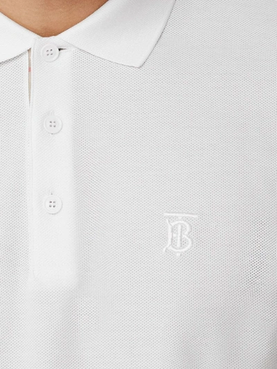 Shop Burberry Monogram Motif Polo Shirt In White